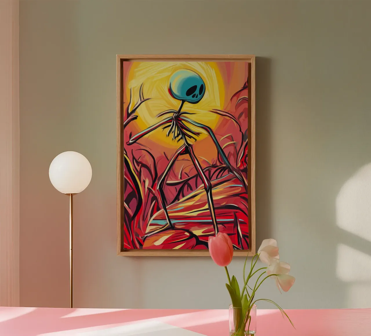 Dansend in de vurige schemering canvas van melipo-art