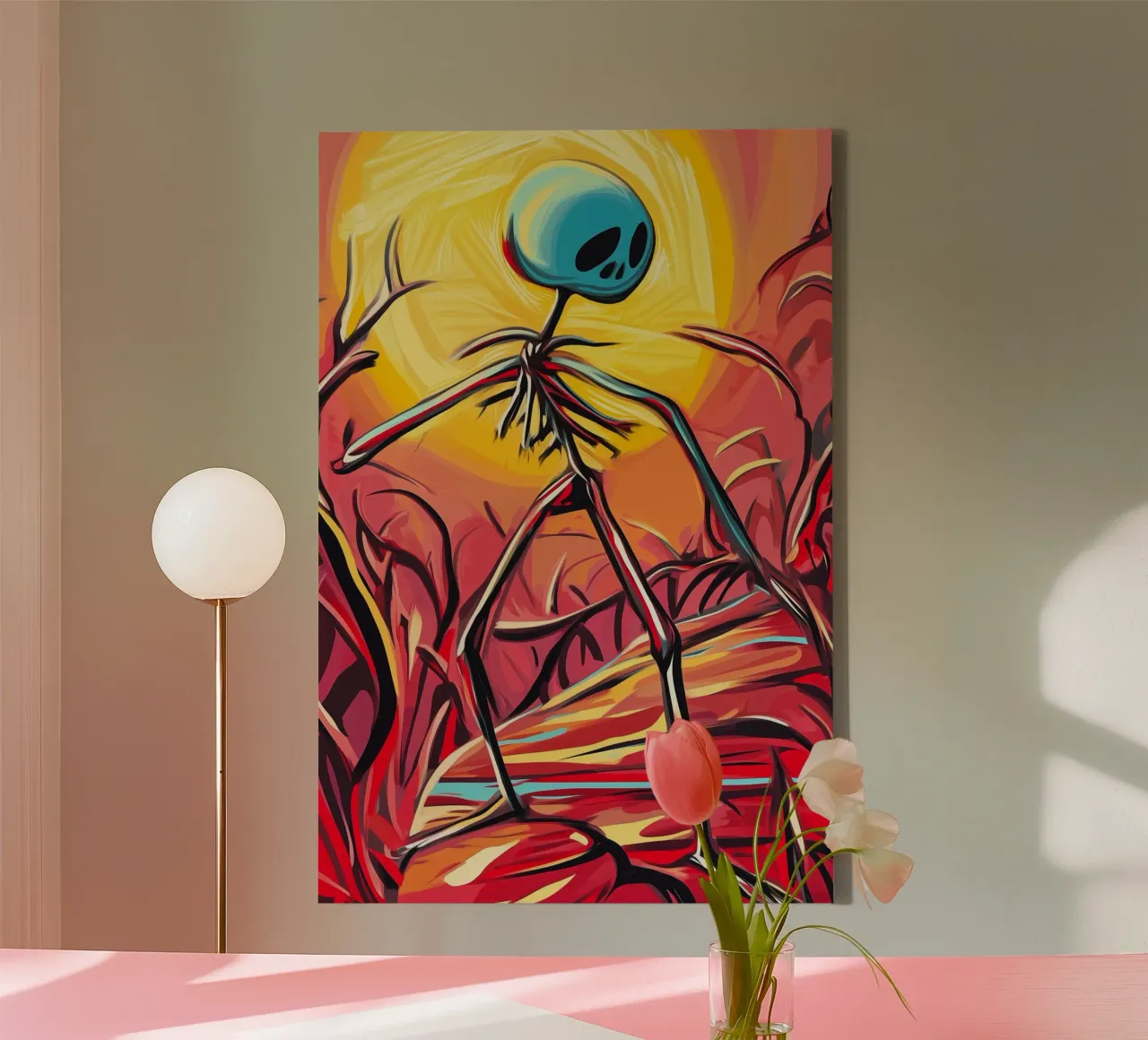 Dansend in de vurige schemering canvas van melipo-art