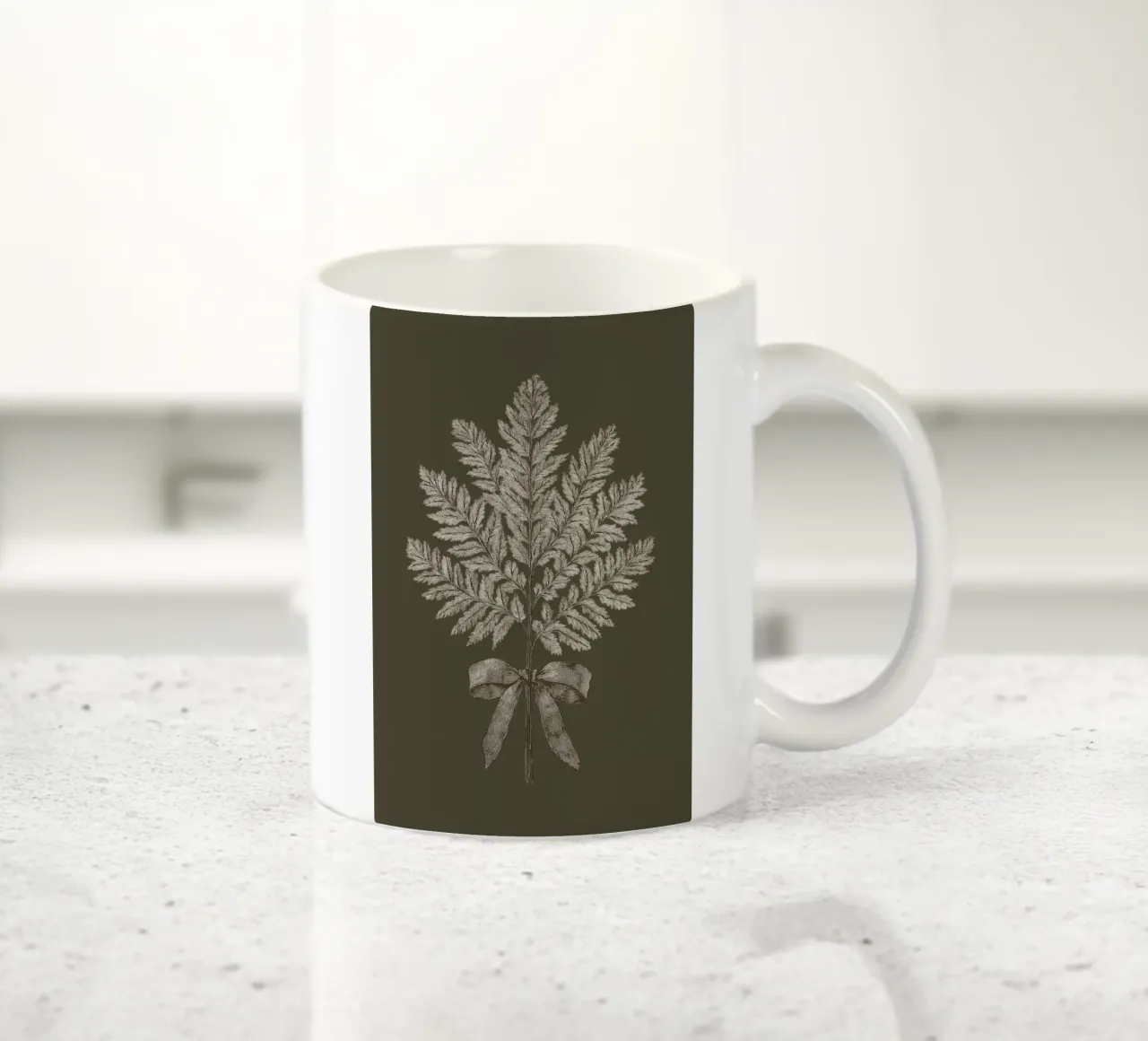 Illustrazione di felci vintage tazza in ceramica da Melloi Art Print