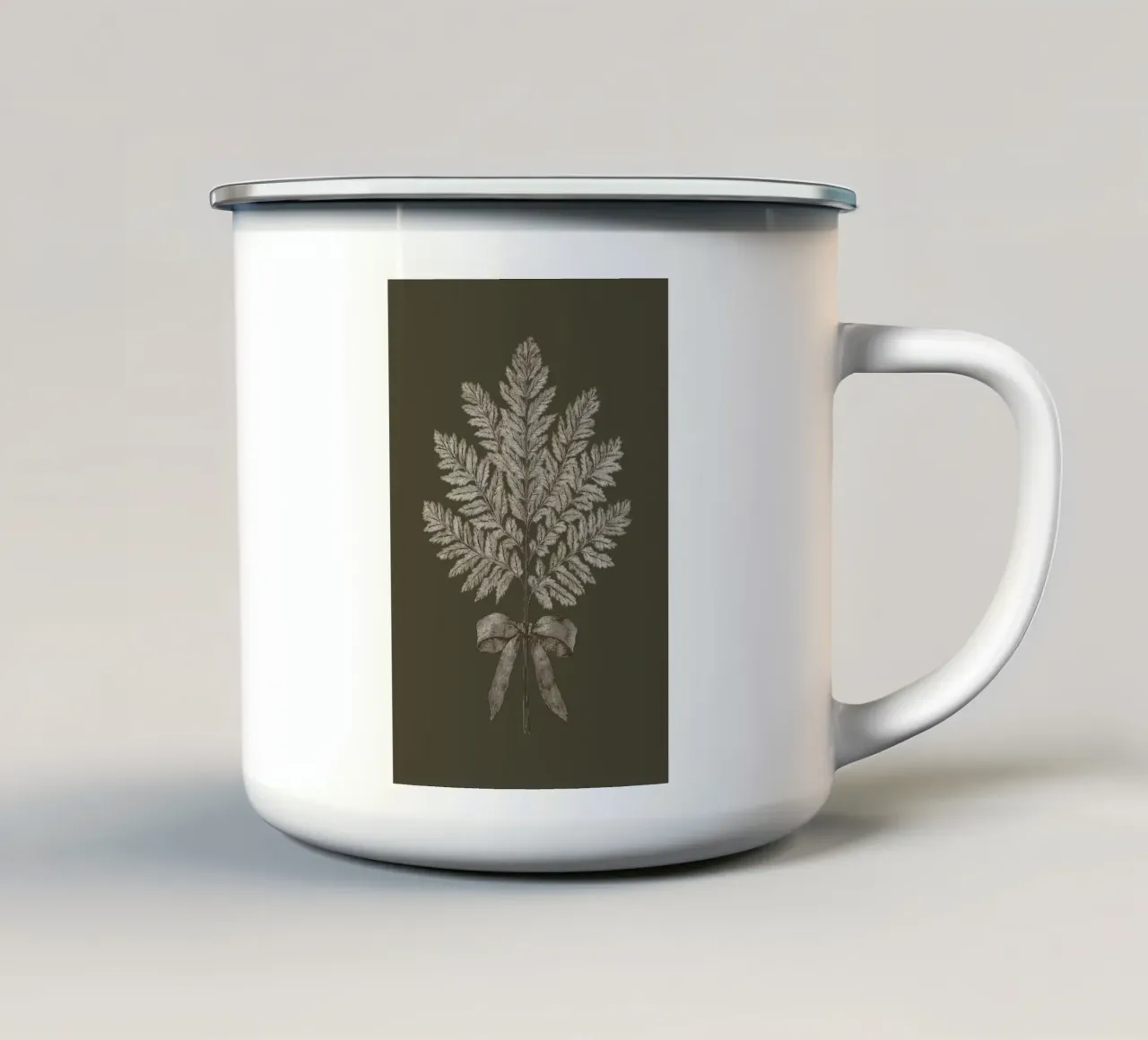 Illustrazione di felci vintage tazza in smalto da Melloi Art Print