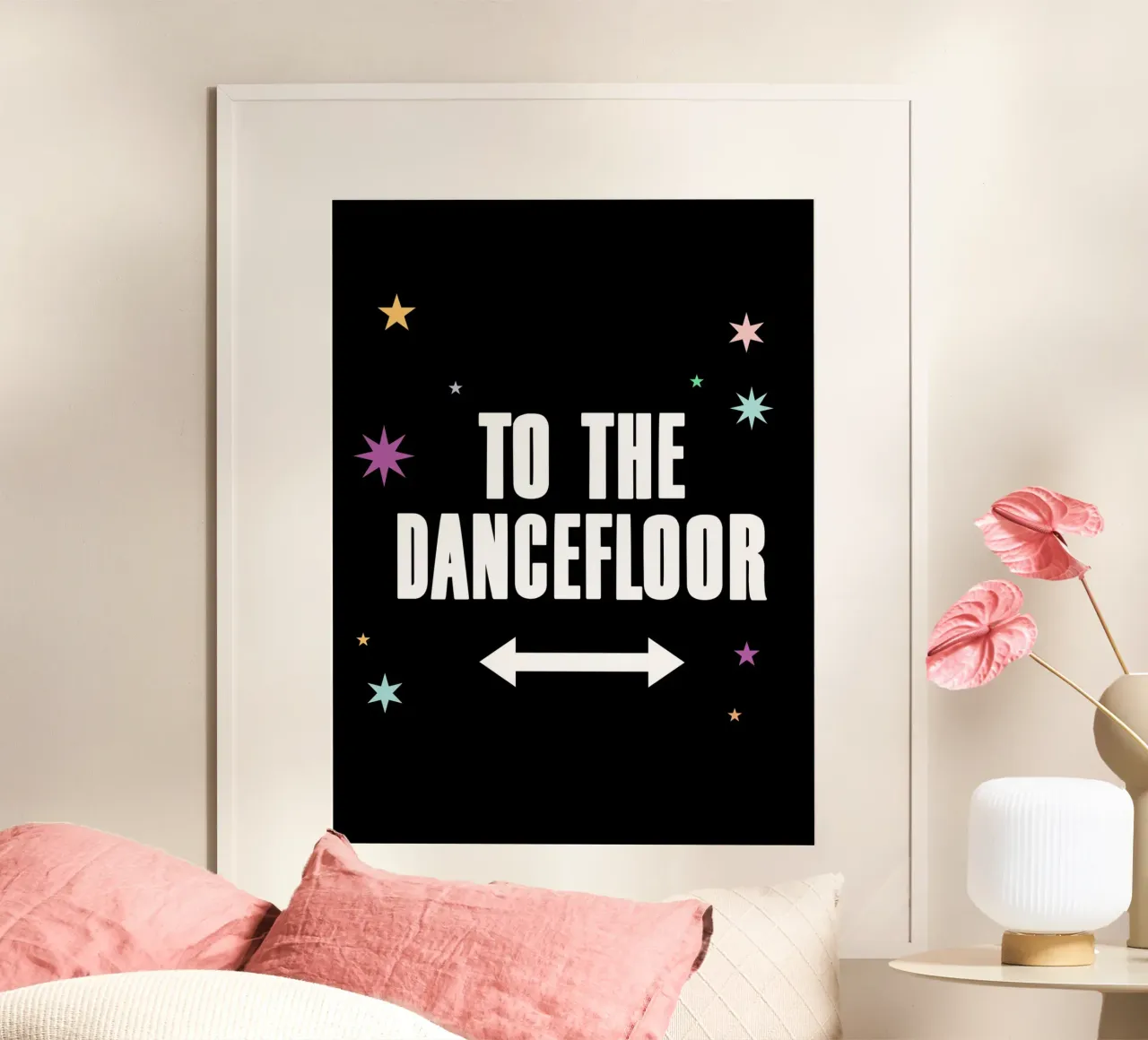Naar de dansvloer pijl teken Art Print poster van Peaches Art Prints