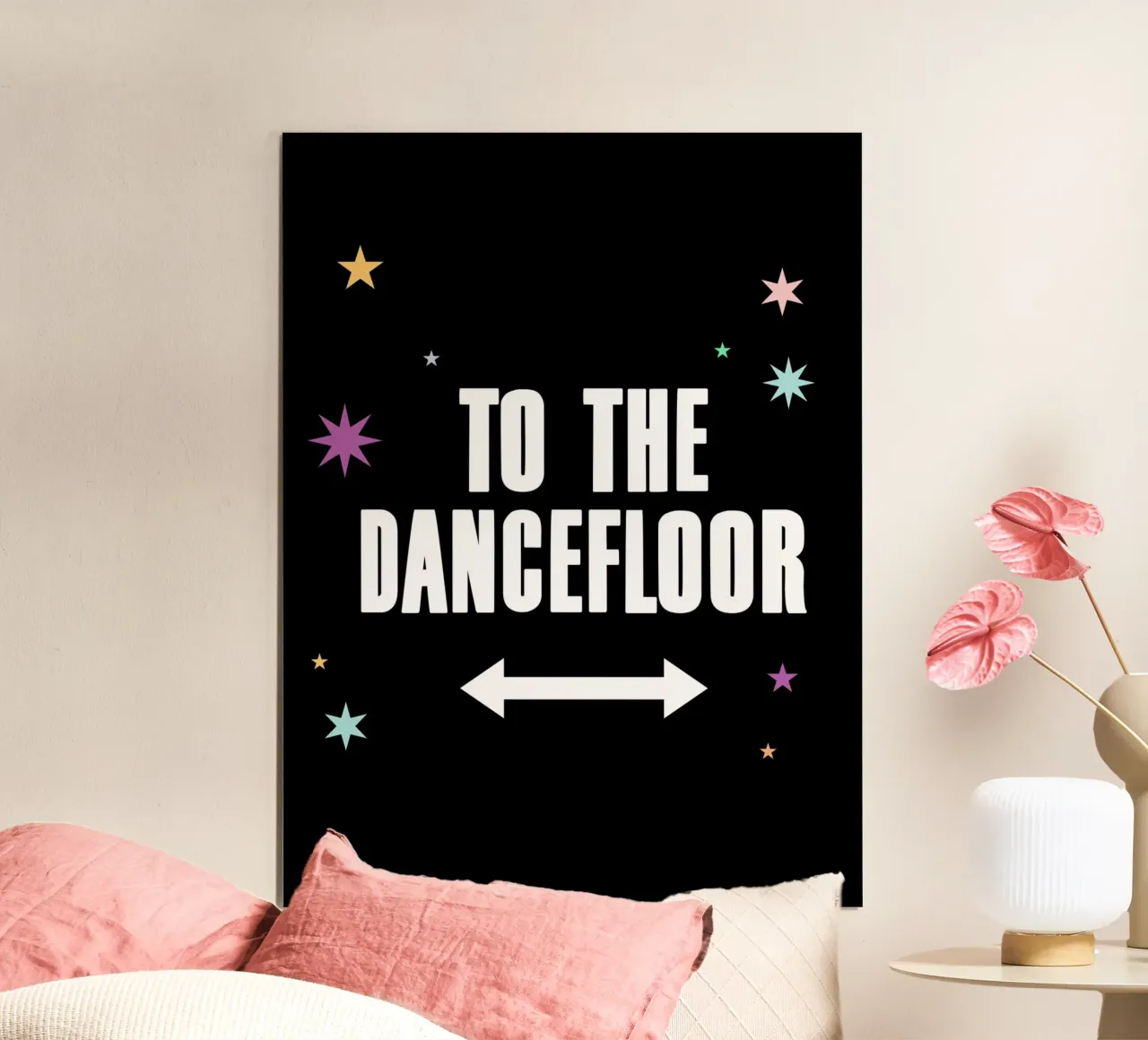 Naar de dansvloer pijl teken Art Print poster van Peaches Art Prints