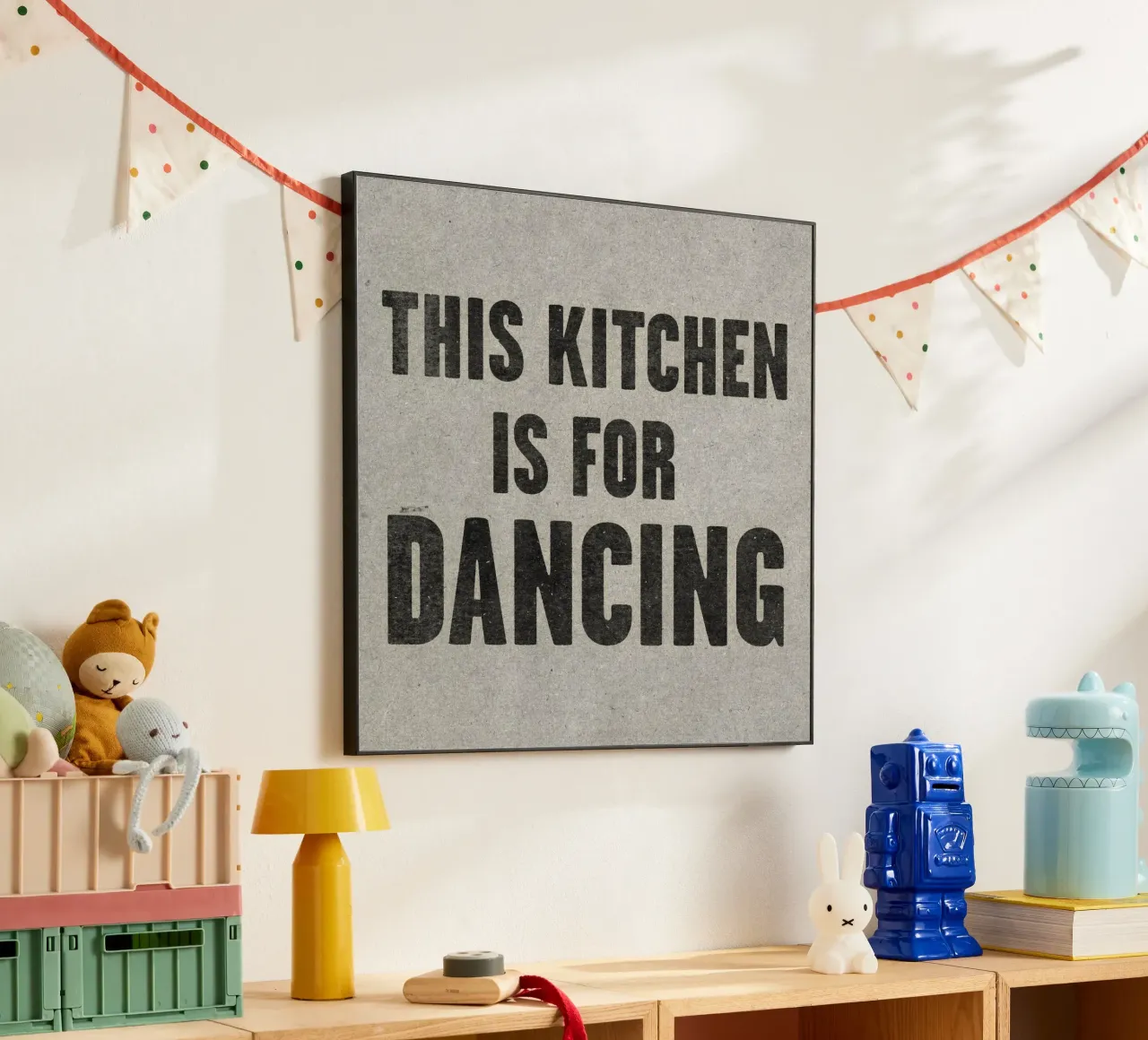 This Kitchen is For Dancing - Art Print Typography forex plate by Peaches Art Prints