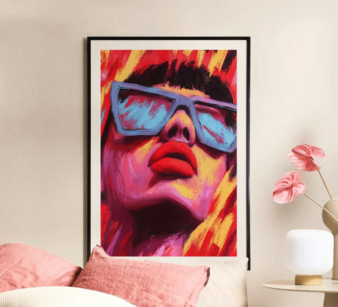 Luce del fuoco in una frenesia al neon carta hahnemühle da melipo-art
