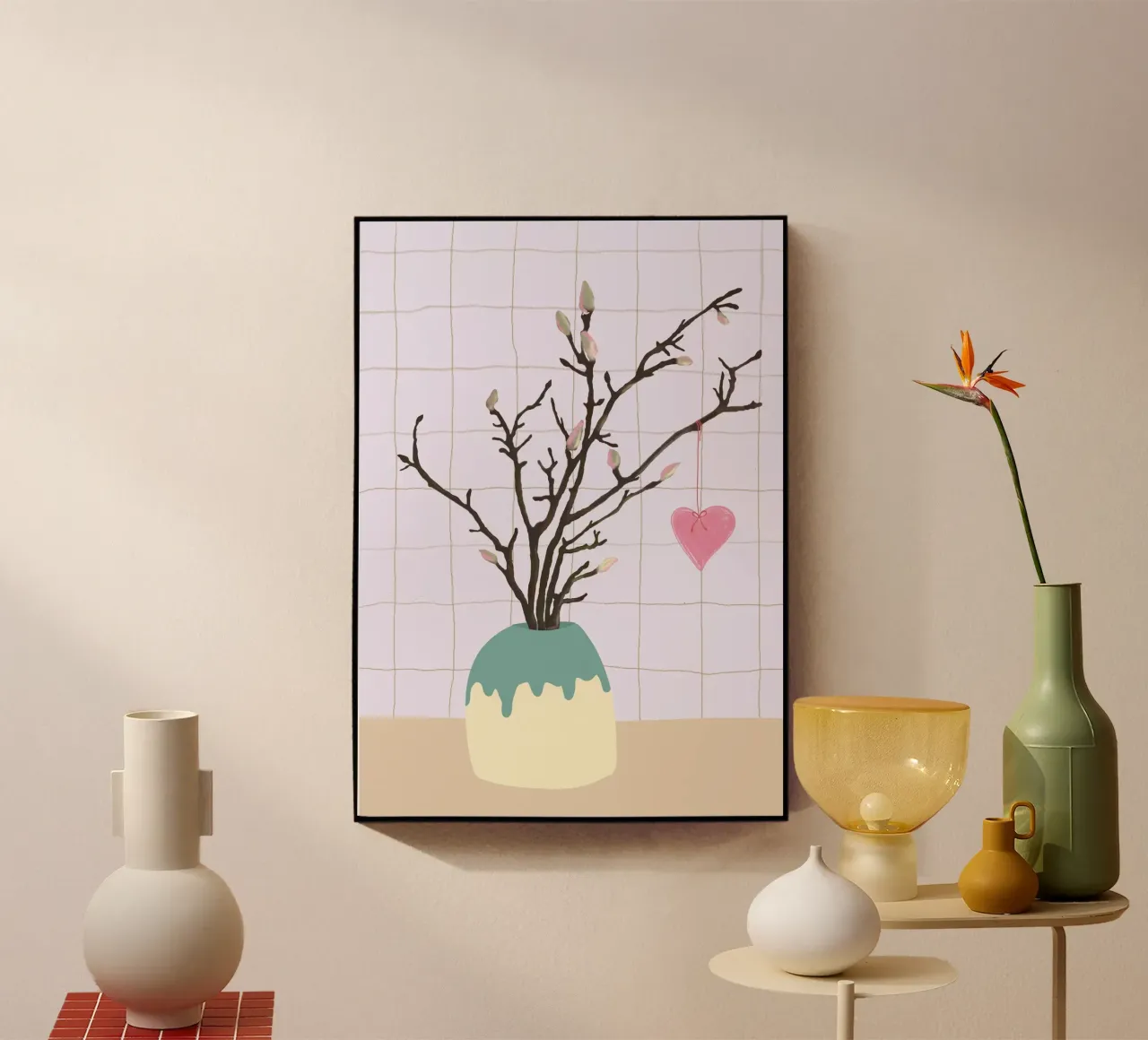 Magnolienzweig Valentinstag schlichtes Design plexiglass da keinkonzept