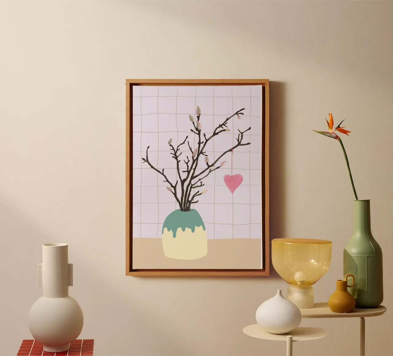 Magnolienzweig Valentinstag schlichtes Design tela da keinkonzept