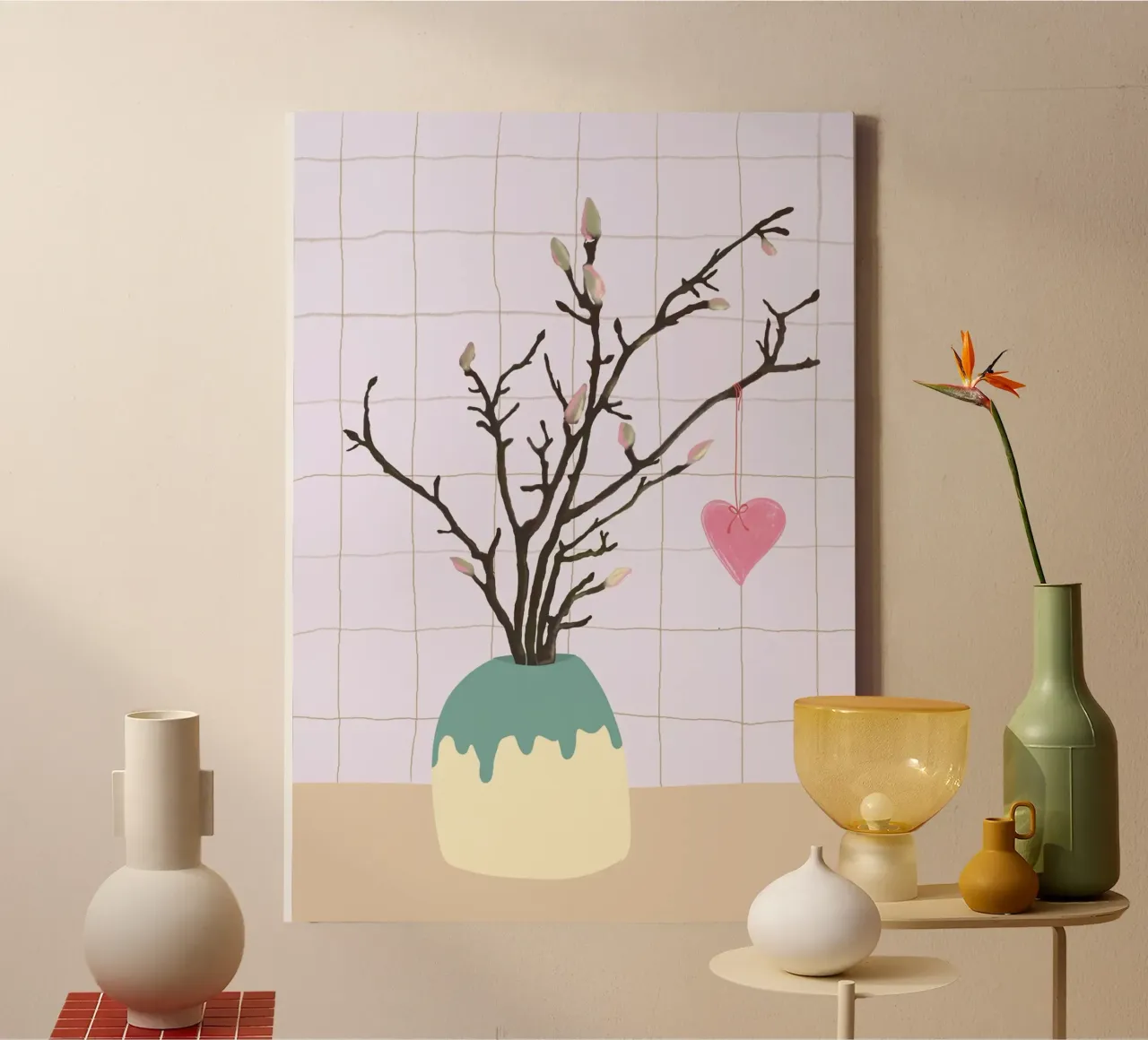Magnolienzweig Valentinstag schlichtes Design tela da keinkonzept
