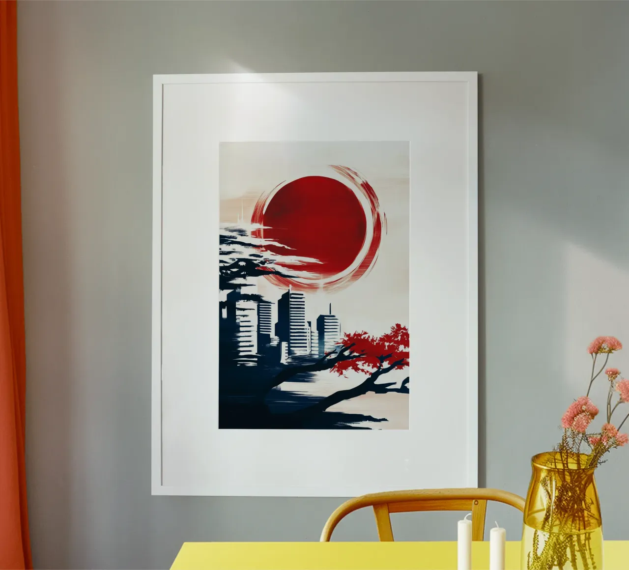 L'alba sulla metropoli poster con telaio in plastica da melipo-art
