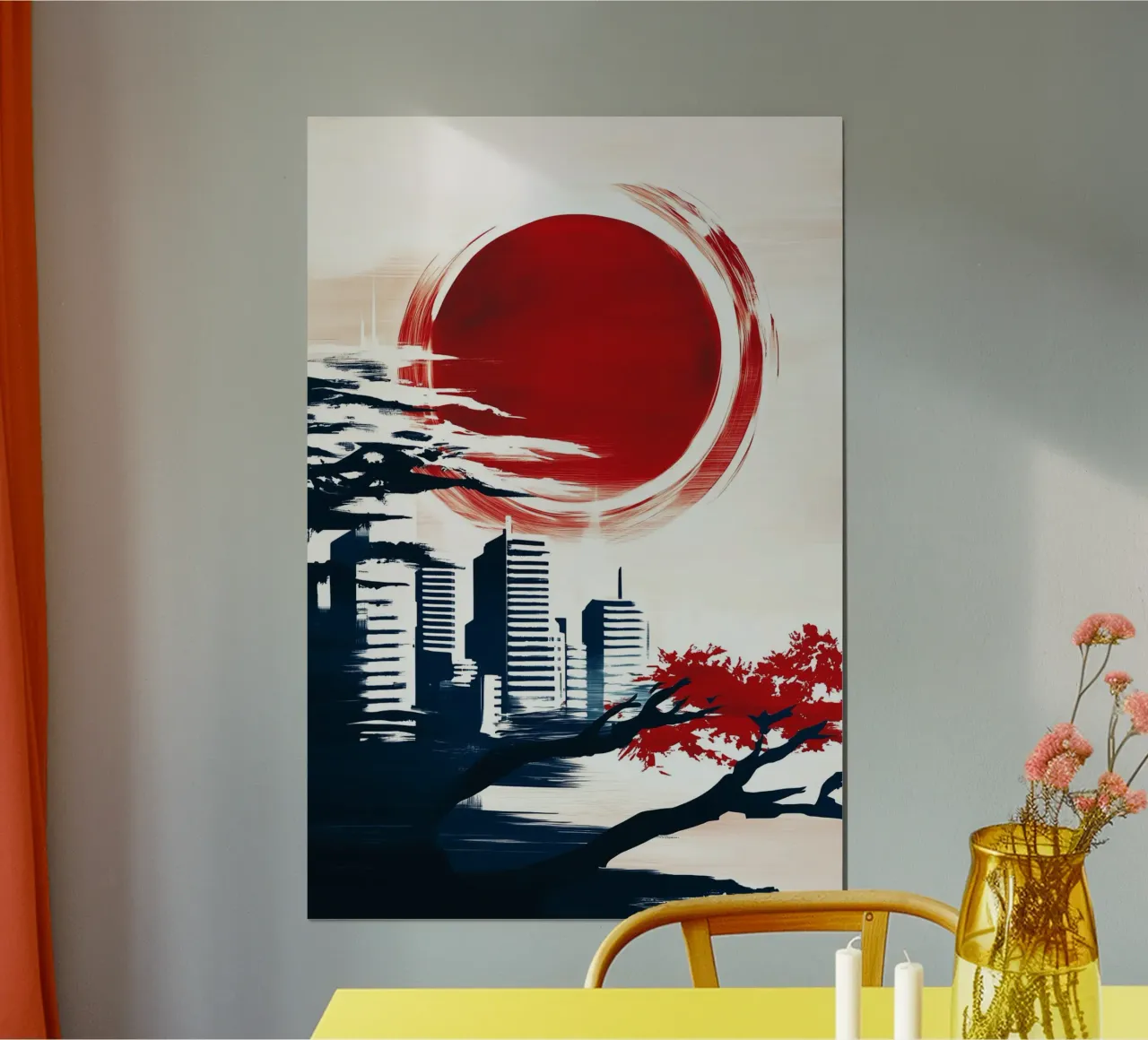 L'alba sulla metropoli poster con telaio in plastica da melipo-art