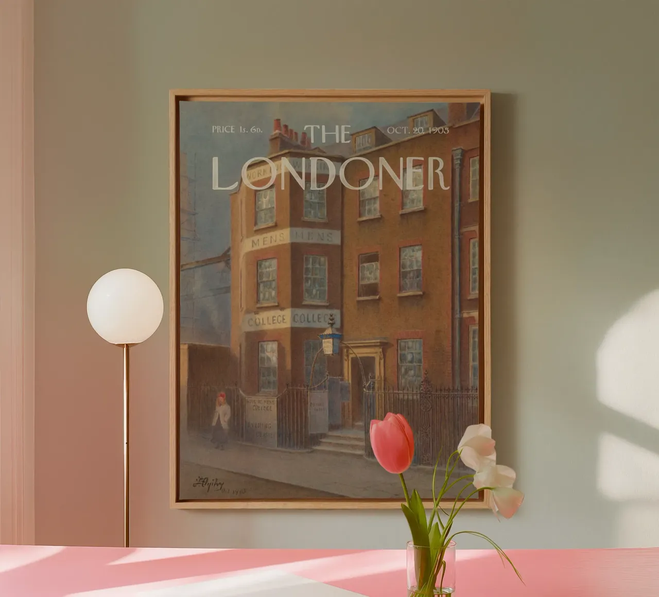 Il Londoner - Collegio dei lavoratori tela con Cornice a cassetta da Vintagrafica