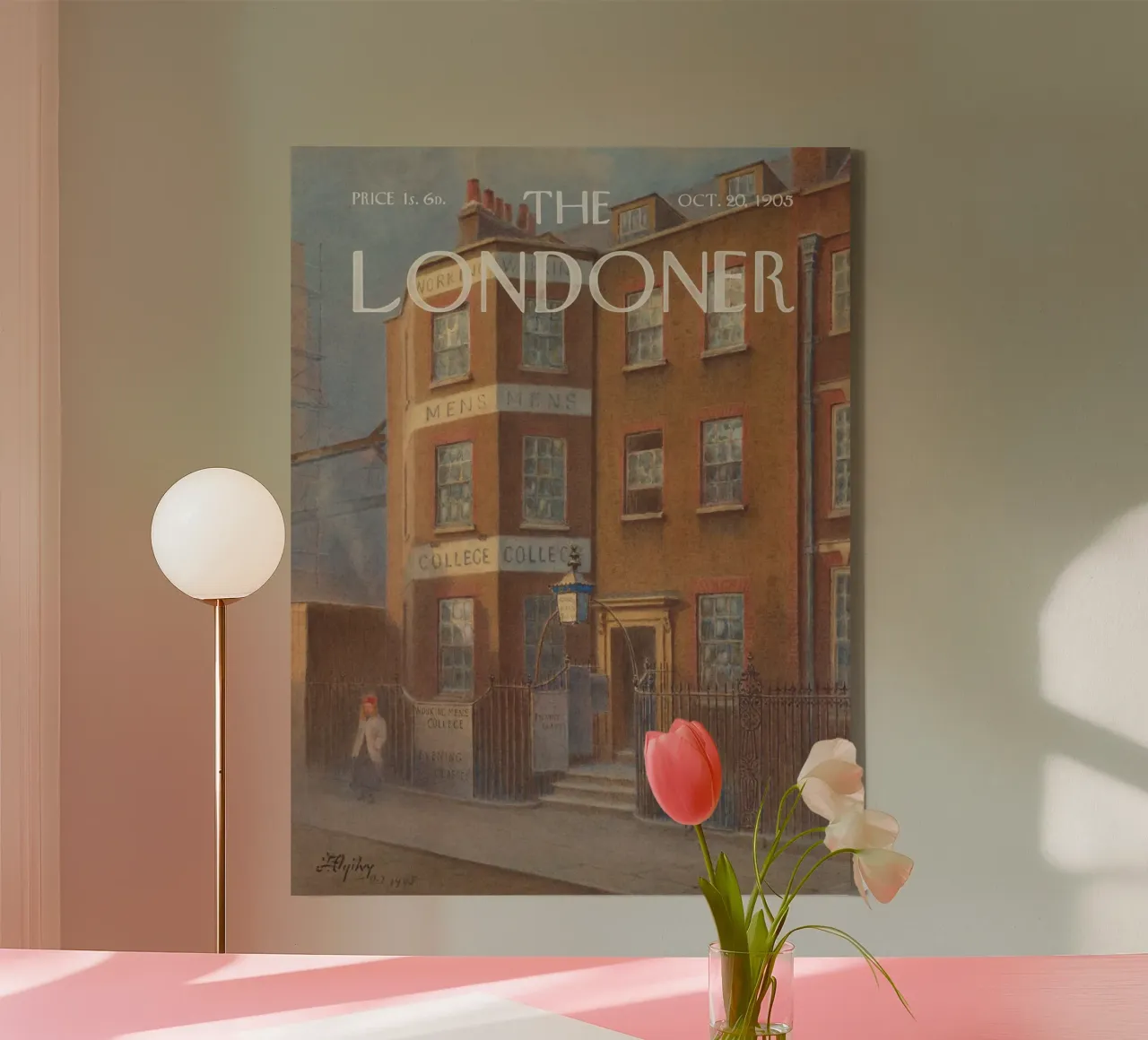 Il Londoner - Collegio dei lavoratori tela con Cornice a cassetta da Vintagrafica