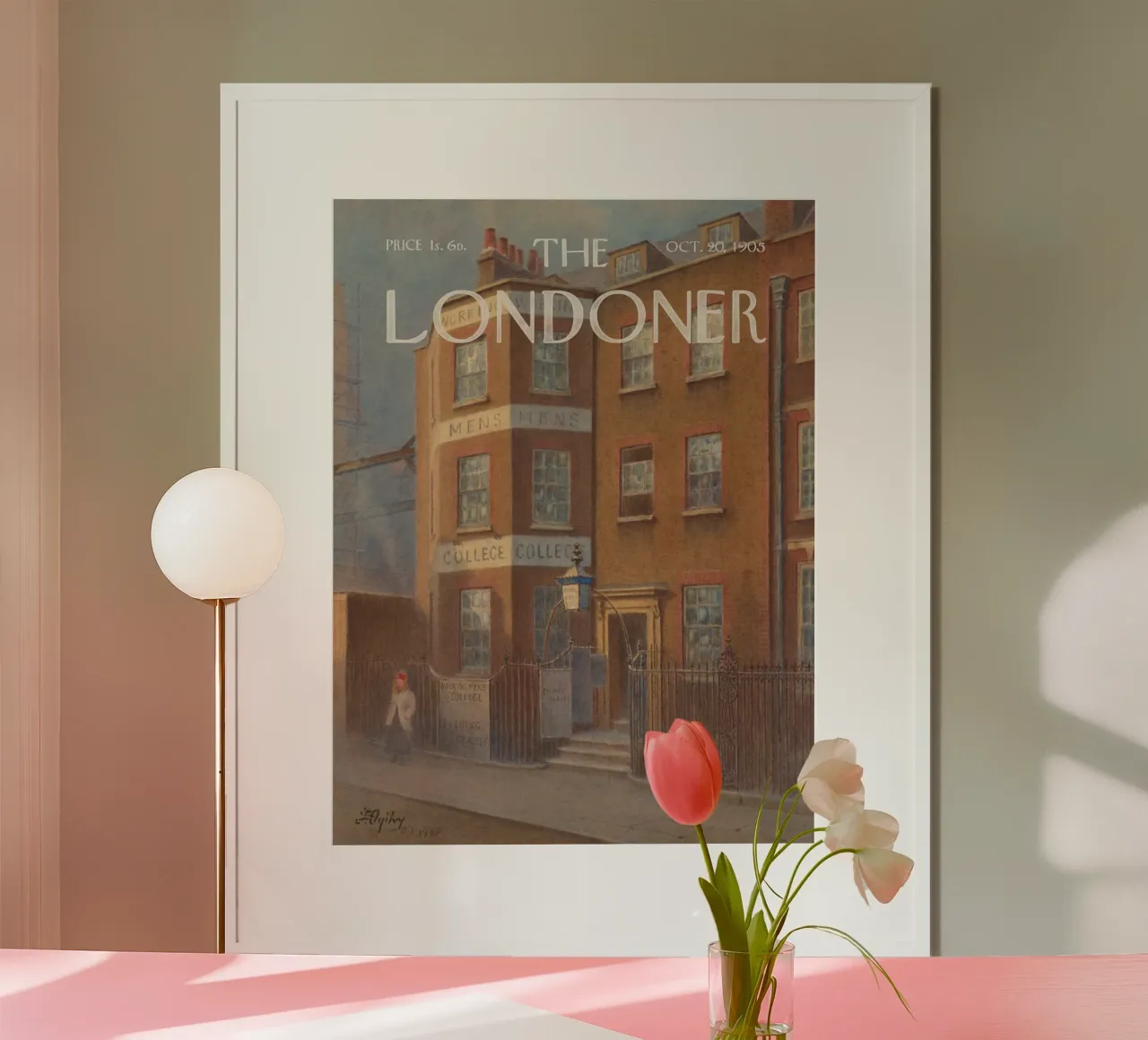 Il Londoner - Collegio dei lavoratori poster con telaio in legno da Vintagrafica