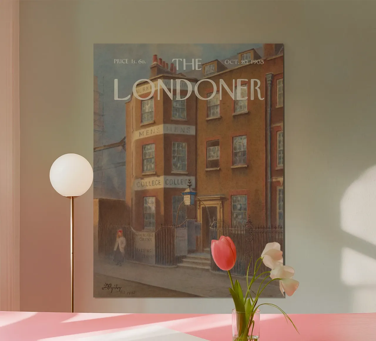 Il Londoner - Collegio dei lavoratori poster con telaio in legno da Vintagrafica