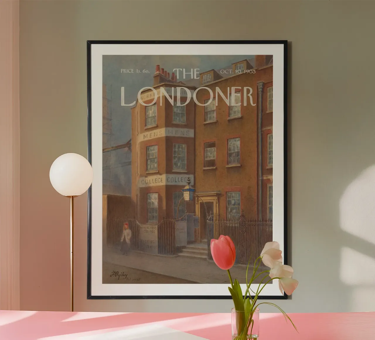 Il Londoner - Collegio dei lavoratori poster con telaio in legno da Vintagrafica