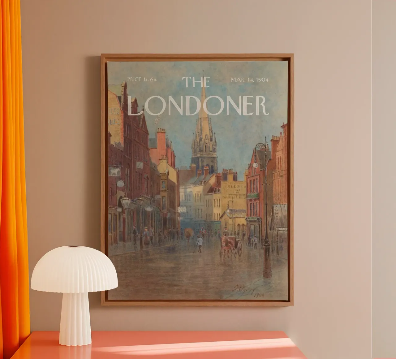 Il Londoner - High St, Kensington, prima dell'ampliamento tela con Cornice a cassetta da Vintagrafica