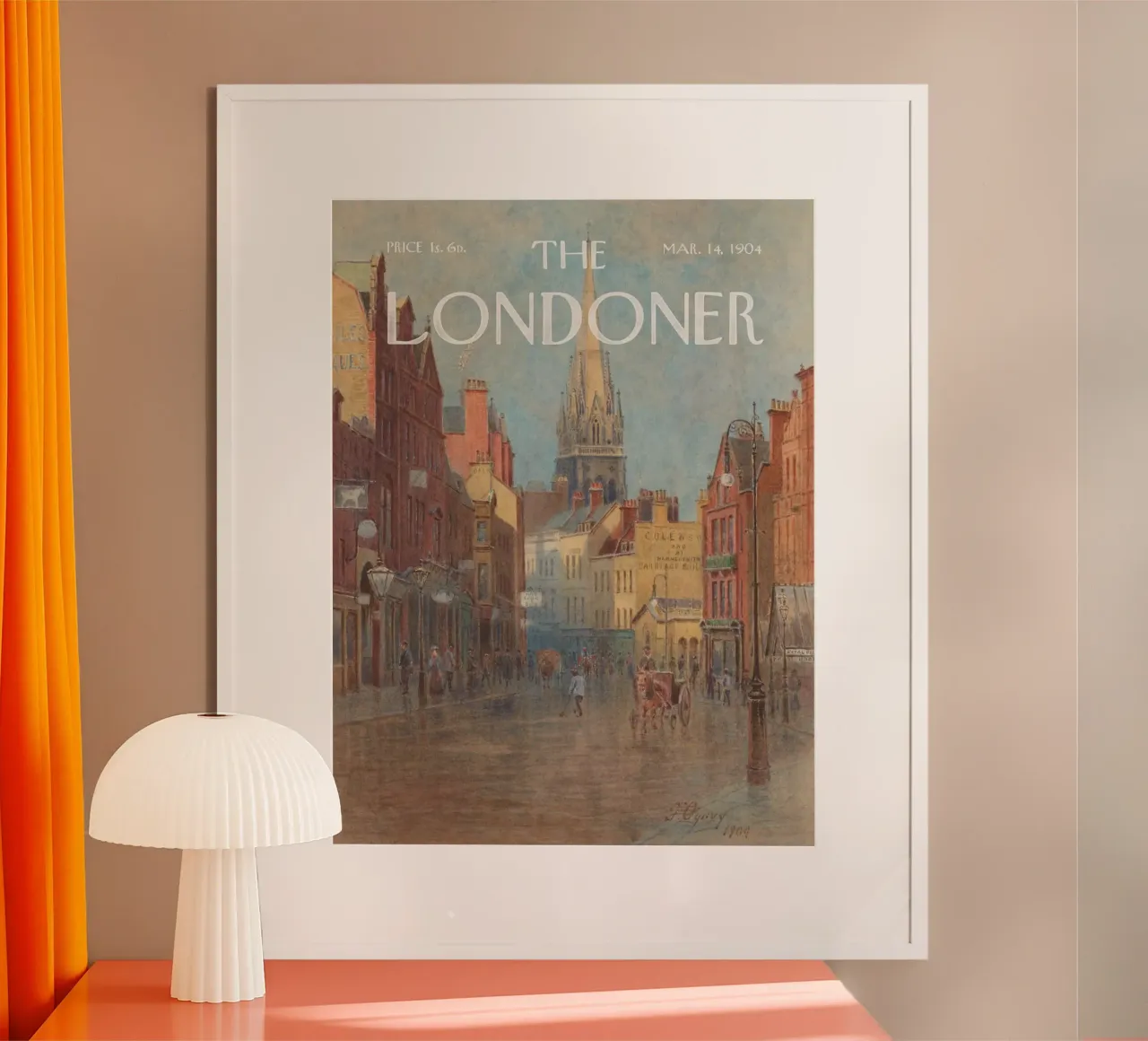Il Londoner - High St, Kensington, prima dell'ampliamento poster con telaio in legno da Vintagrafica
