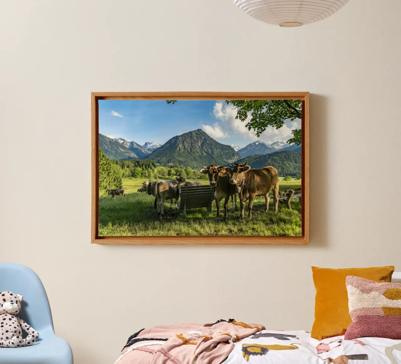 Kühe im Allgäu canvas met Baklijst van Reisefotografie - Bilder aus aller Welt
