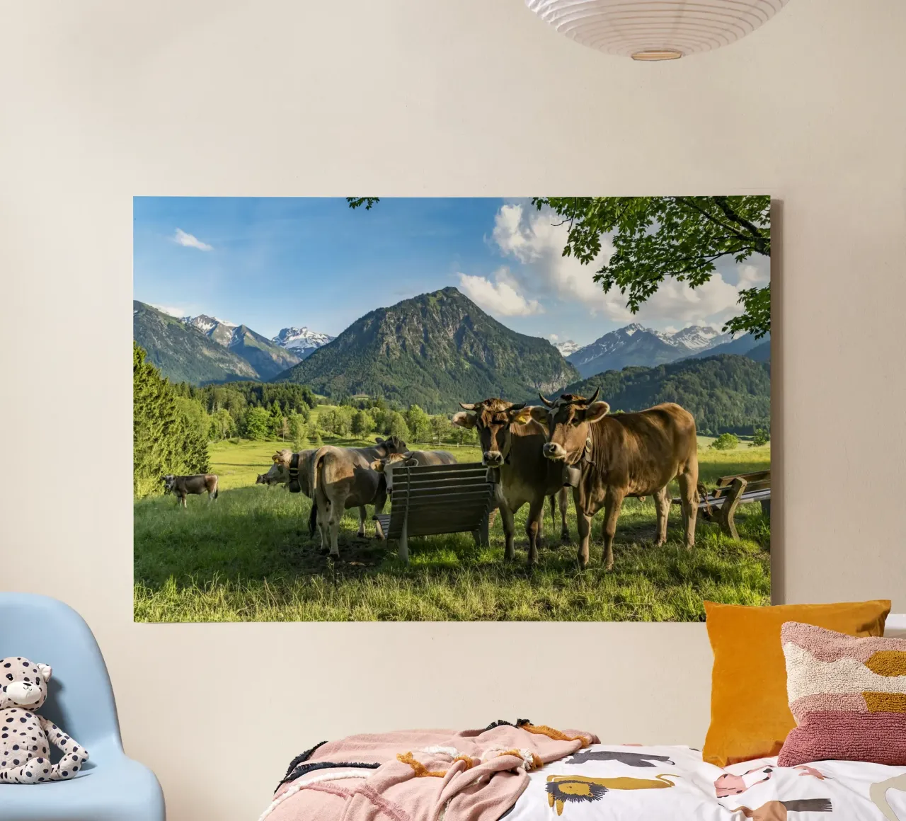 Kühe im Allgäu canvas met Baklijst van Reisefotografie - Bilder aus aller Welt