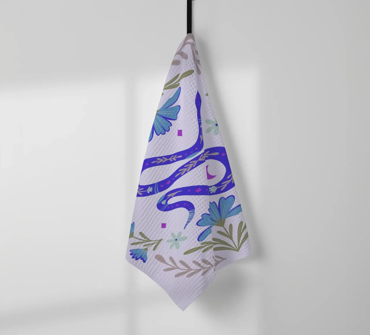 Mignon serpent à fleurs - bleu torchon de Wackapacka