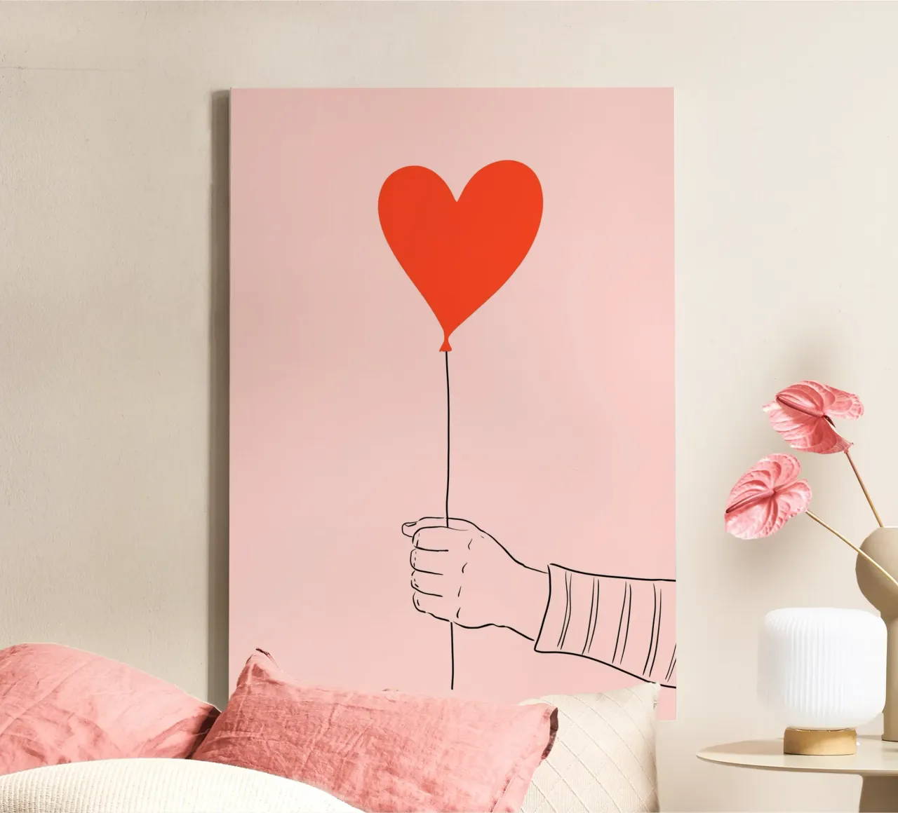 Amore volante, San Valentino, compleanno, palloncino tela con Cornice a cassetta da keinkonzept