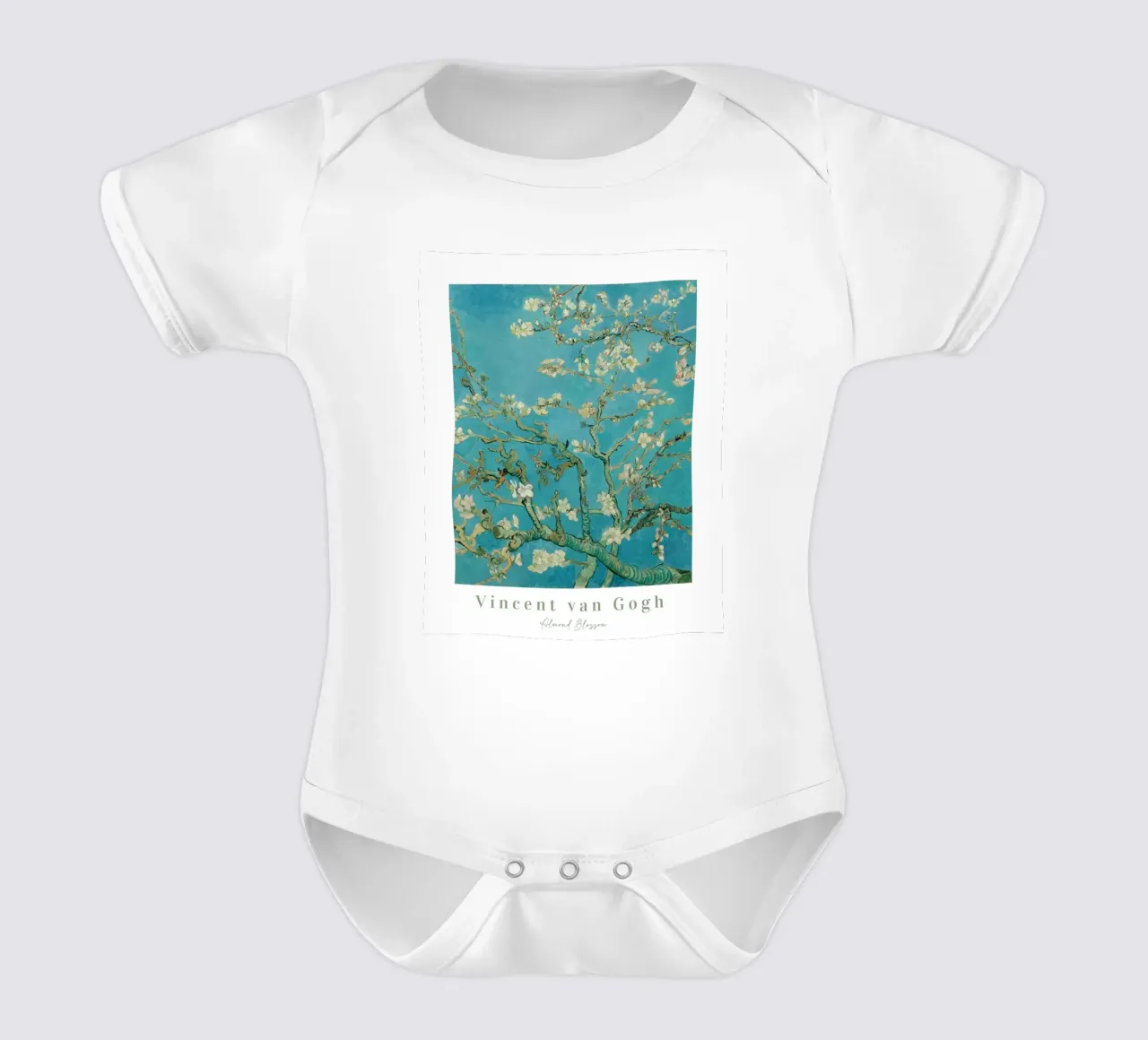 Vincent Van Gogh, Blumendruck, Blaue Mandelblüte Kurzarm Babybody von ArtHaus