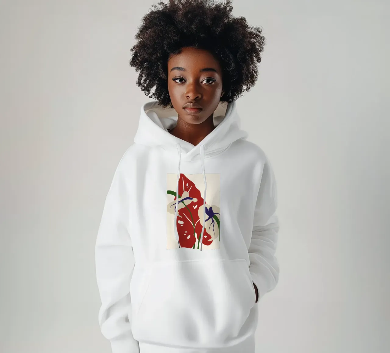 Abstract Botanical Harmony | Art felpa con cappuccio da PrintCessStudio