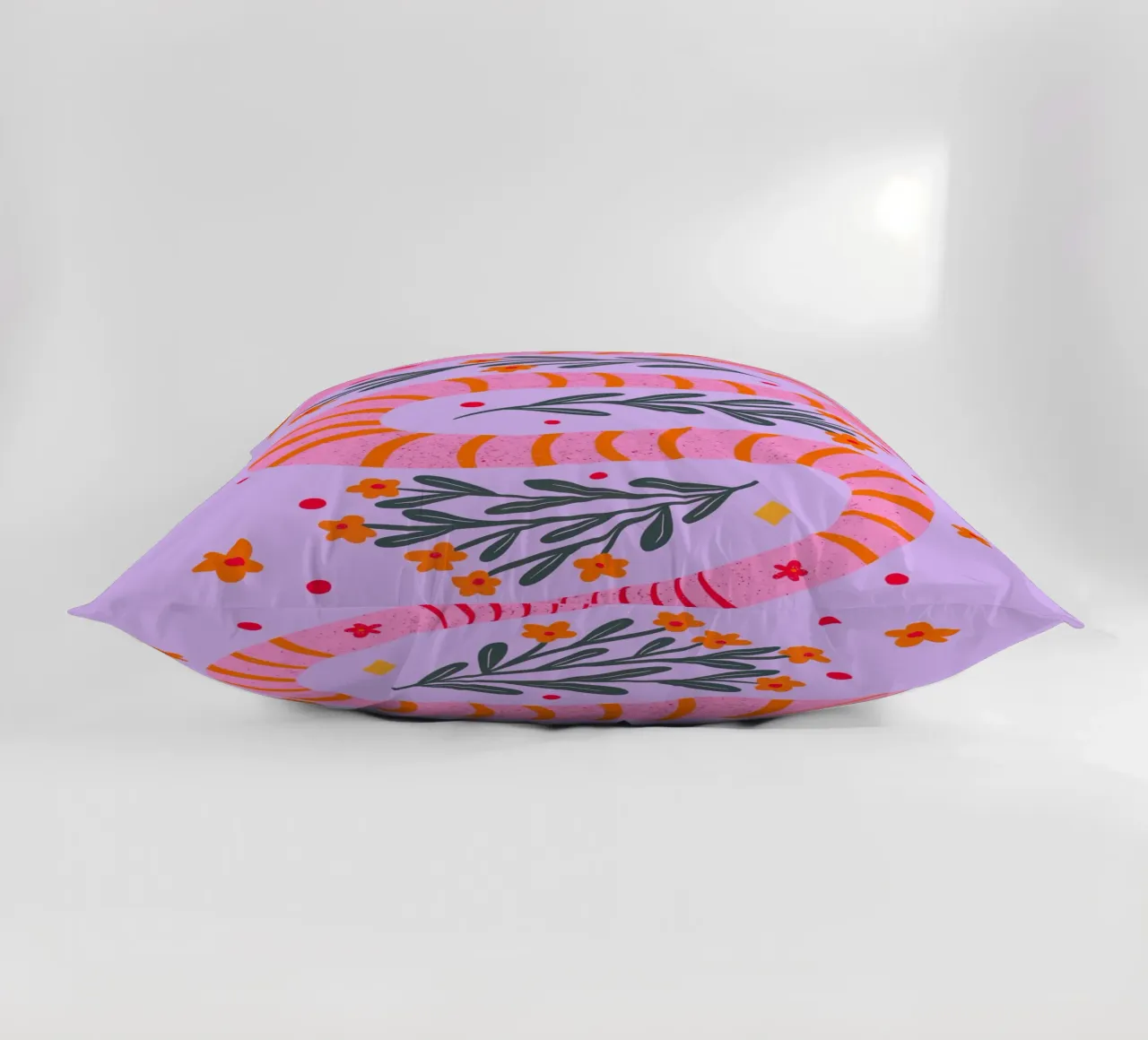 Serpente moderno - rosa e viola cuscino da Wackapacka
