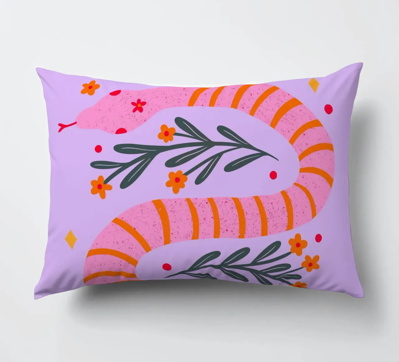 Serpente moderno - rosa e viola cuscino da Wackapacka