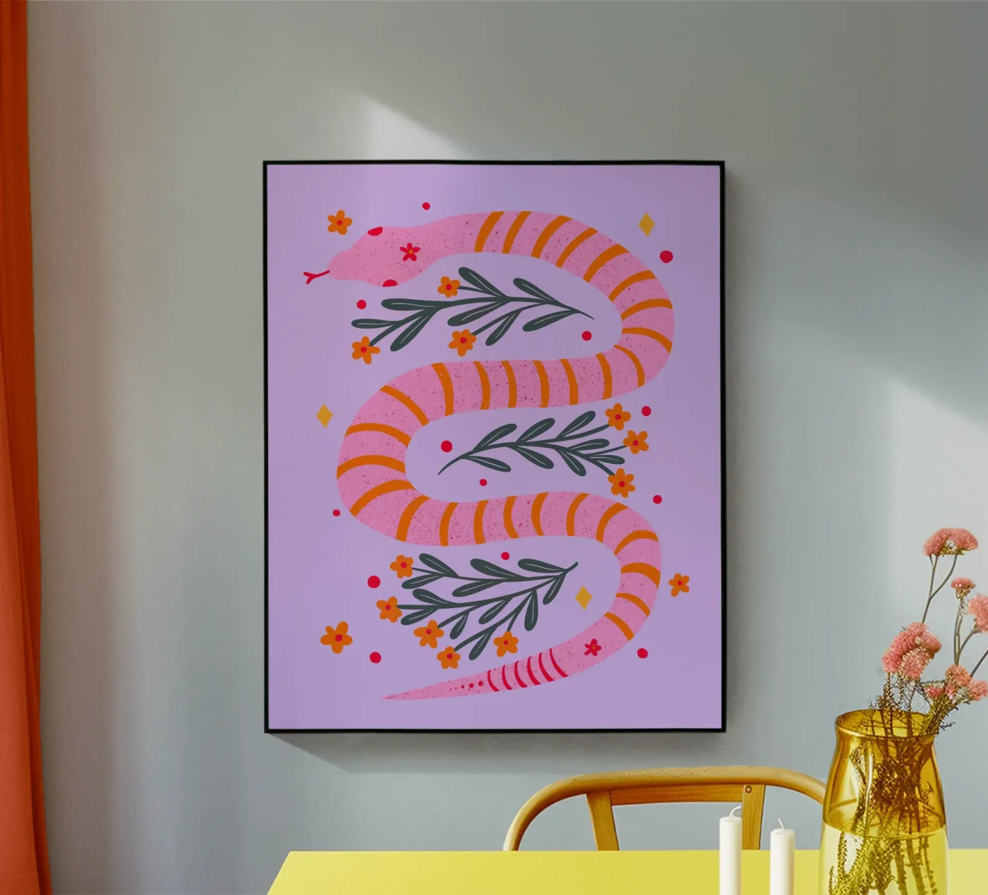 Serpente moderno - rosa e viola plexiglass da Wackapacka