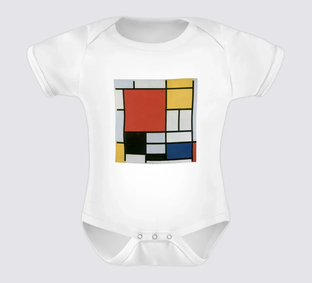 Piet Mondrian - Composizione body neonato maniche corte da Timeless Artworks