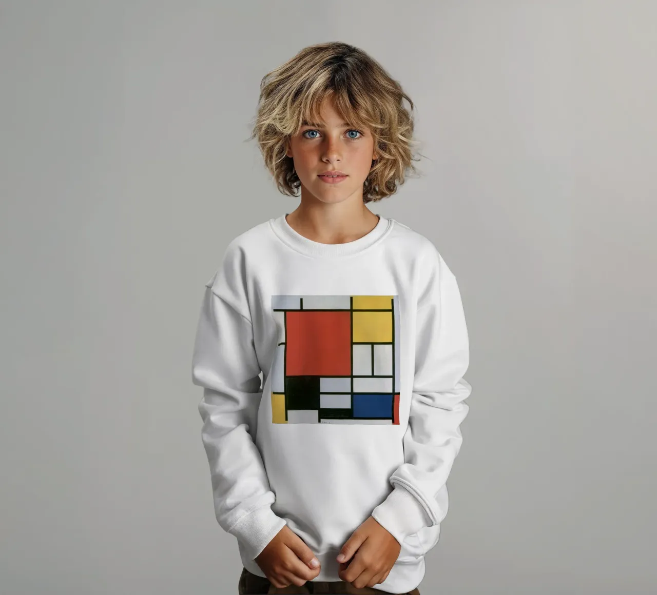 Piet Mondrian - Composizione felpa bambino da Timeless Artworks