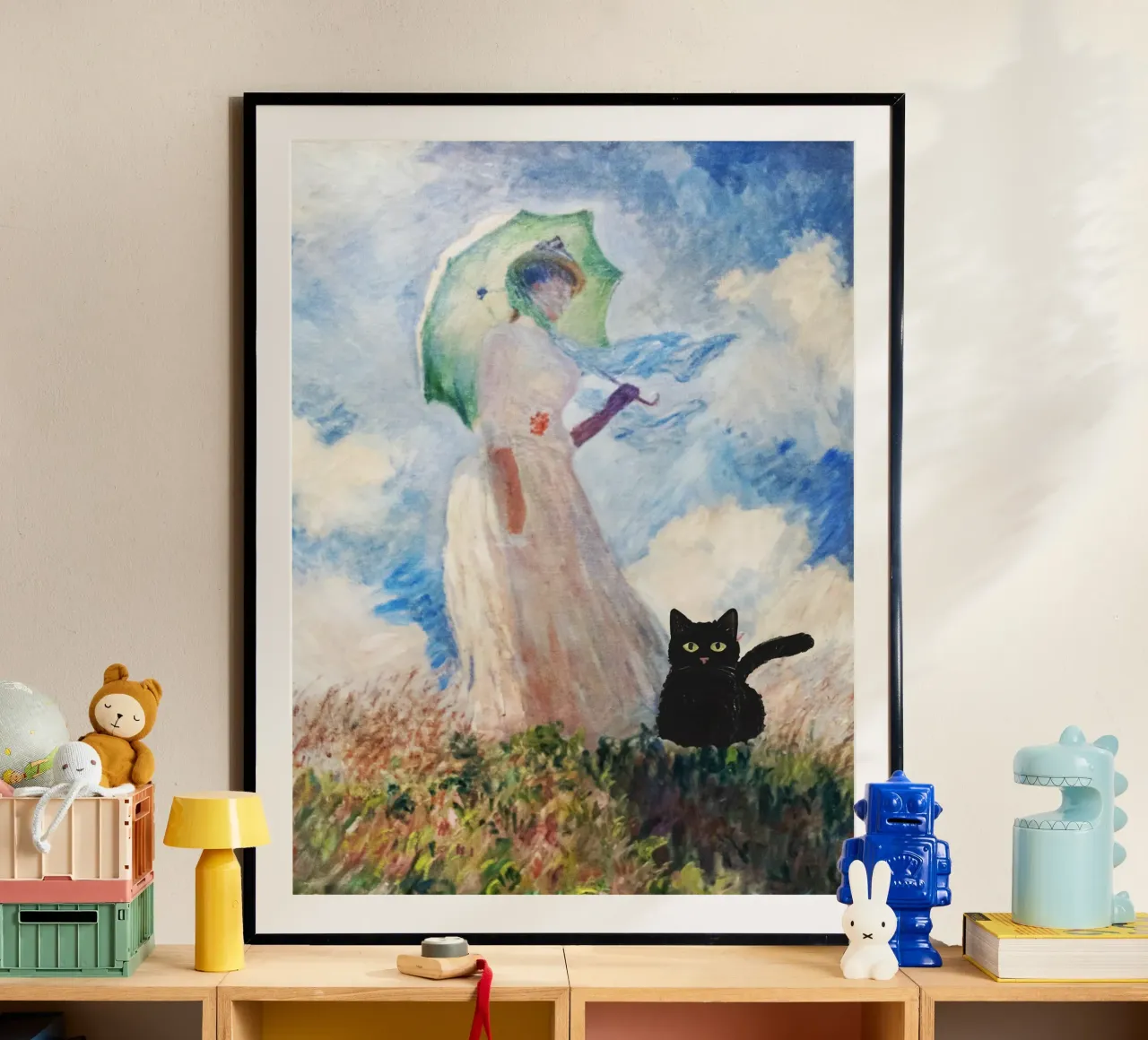 Claude Monet, Suzanne Hoschede donna con gatto nero carta hahnemühle da Peaches Art Prints