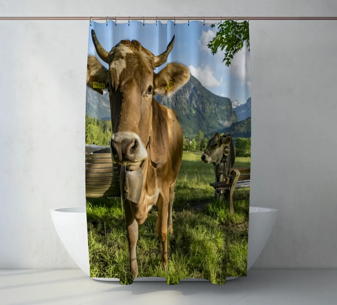 Kühe im Allgäu shower curtain by Reisefotografie - Bilder aus aller Welt