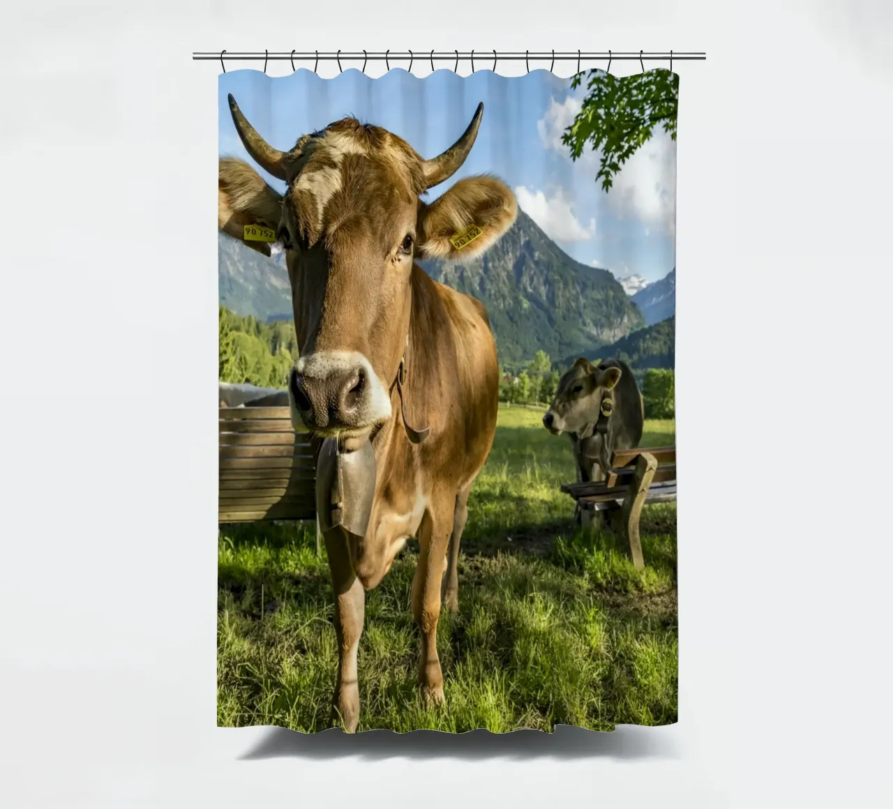 Kühe im Allgäu shower curtain by Reisefotografie - Bilder aus aller Welt