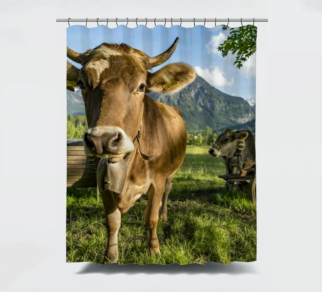 Kühe im Allgäu shower curtain by Reisefotografie - Bilder aus aller Welt
