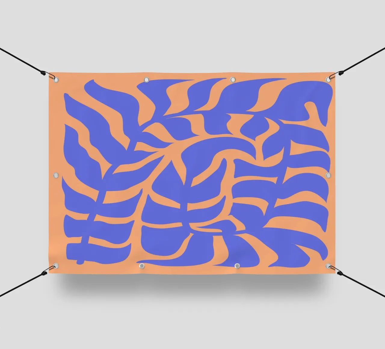 Vivid Harmony: Blue Leaf & Fiery Glow | Design Art telo in pvc da PrintCessStudio