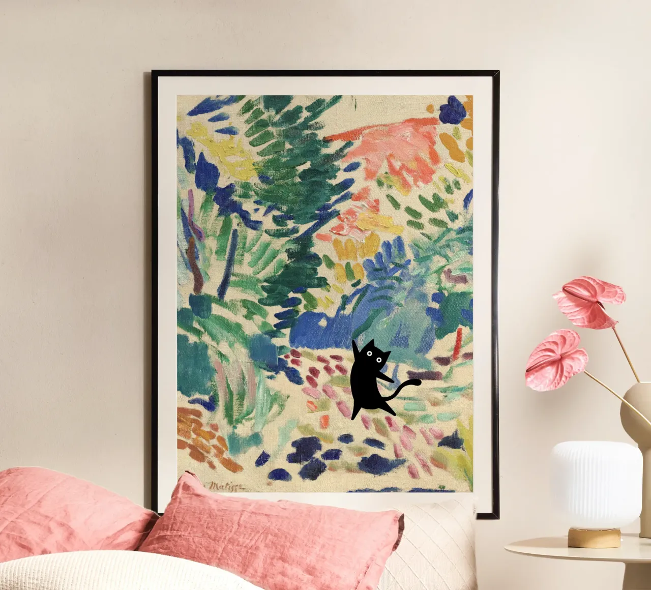Henri Matisse Paesaggio a Collioure, Gatto nero poster da Peaches Art Prints
