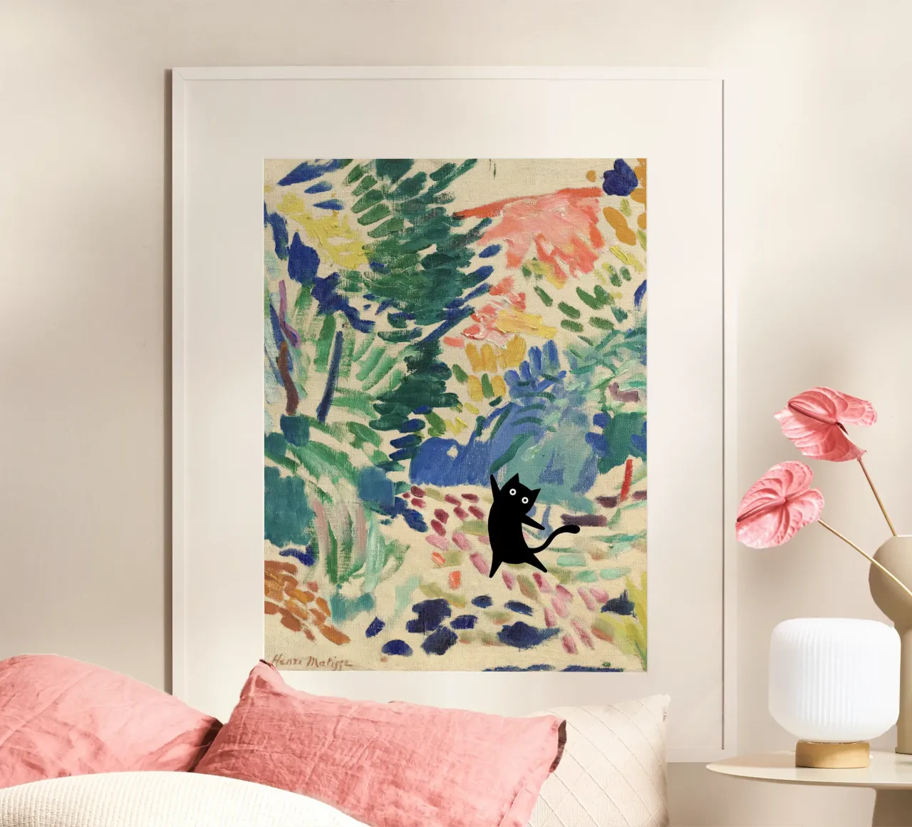 Henri Matisse Paesaggio a Collioure, Gatto nero poster da Peaches Art Prints