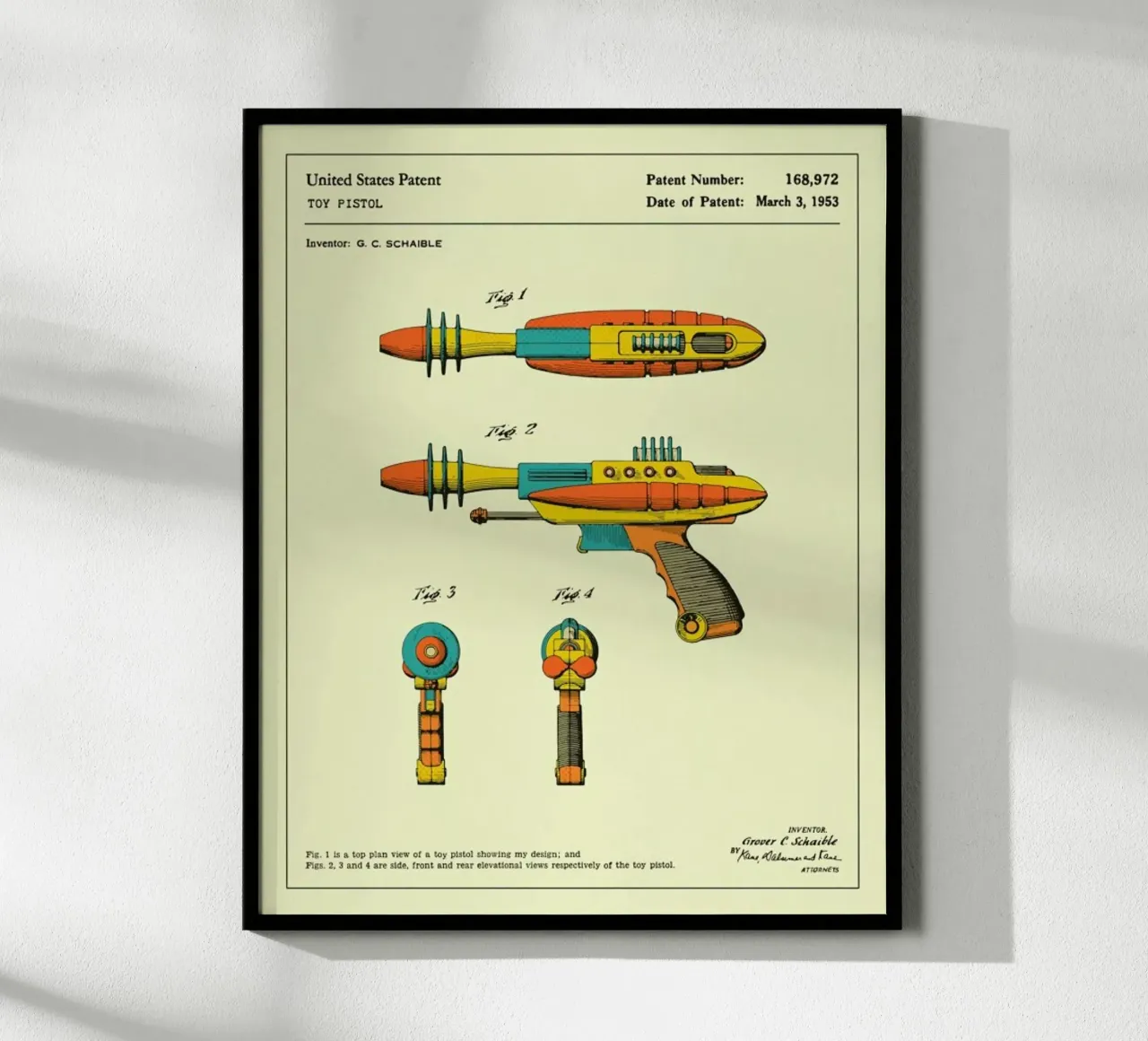 Ray Gun Patent (1953) poster da Jazzberry Blue