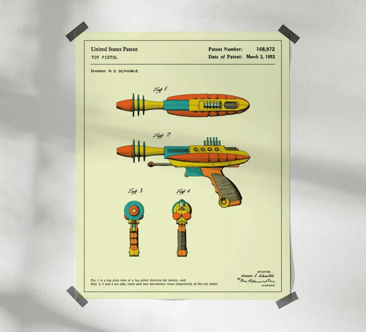 Ray Gun Patent (1953) poster da Jazzberry Blue