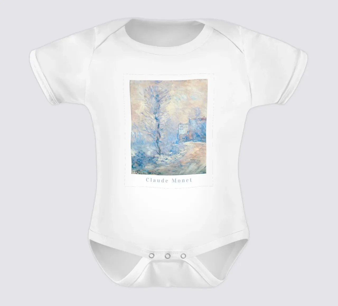 Claude Monet Hiver à Giverny, Impression Impression Impressionniste Bleue body bébé de ArtHaus