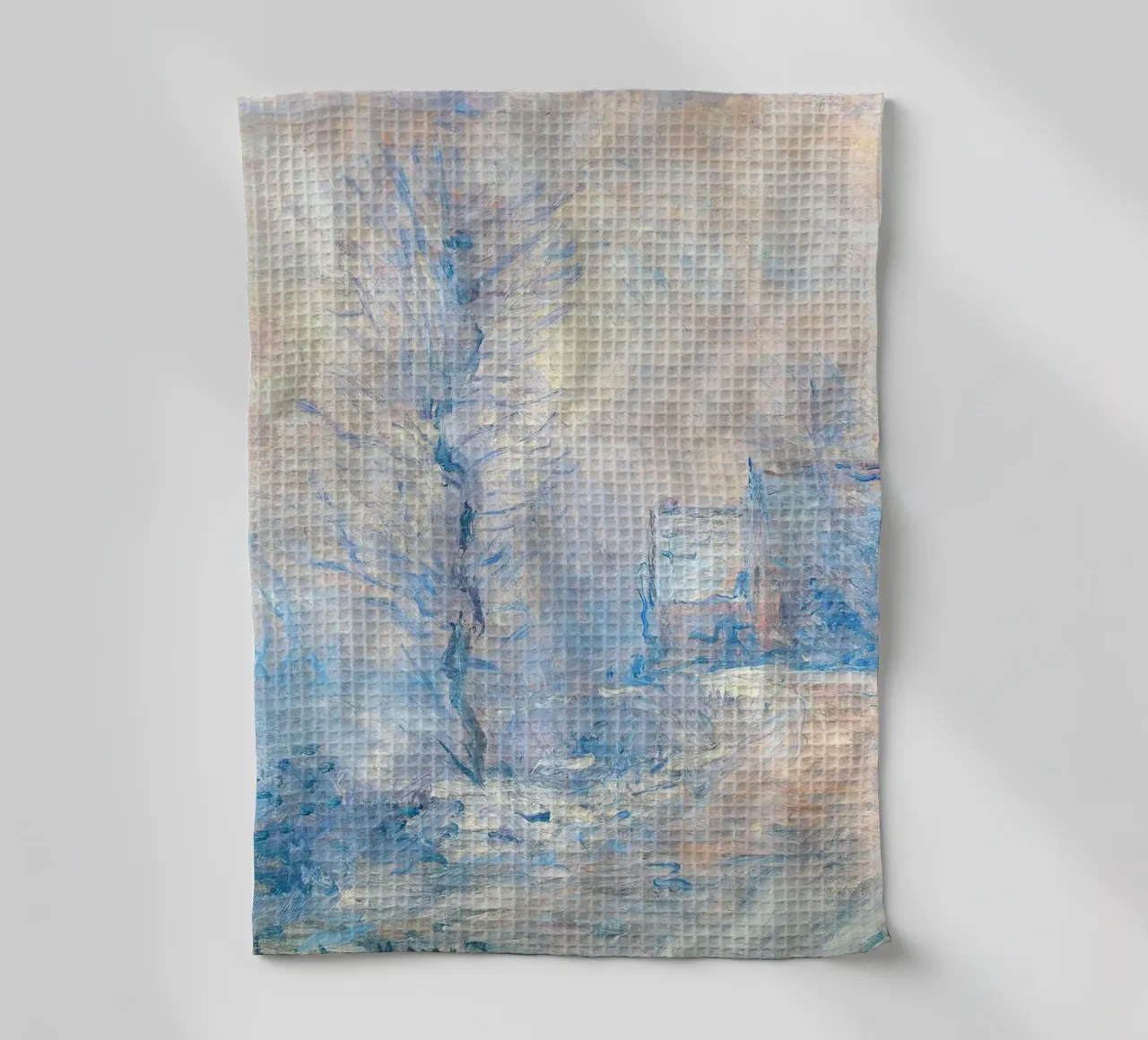 Claude Monet Hiver à Giverny, Impression Impression Impressionniste Bleue torchon de ArtHaus