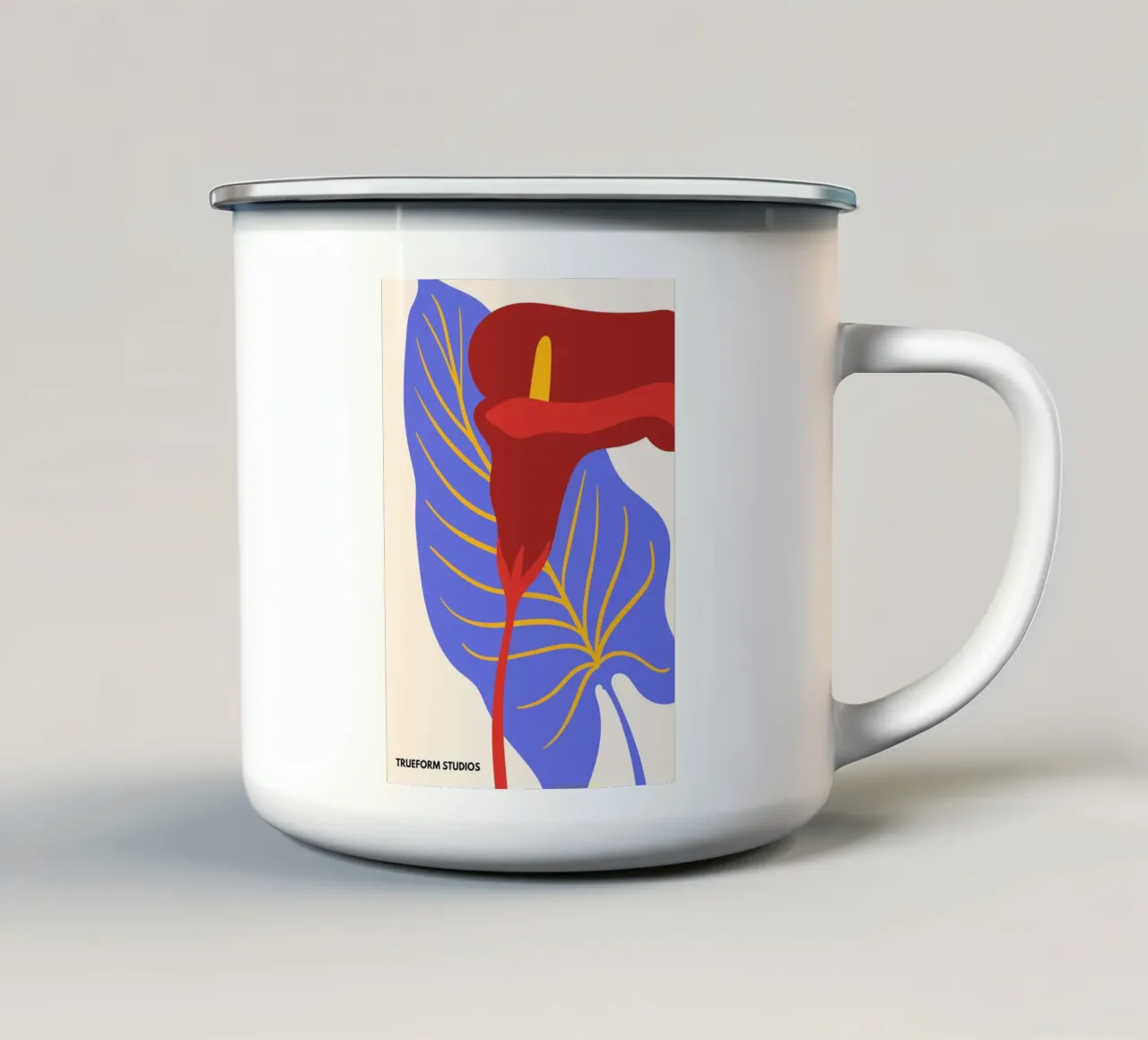 Passionate Petals: The Red Calla tazza in smalto da PrintCessStudio