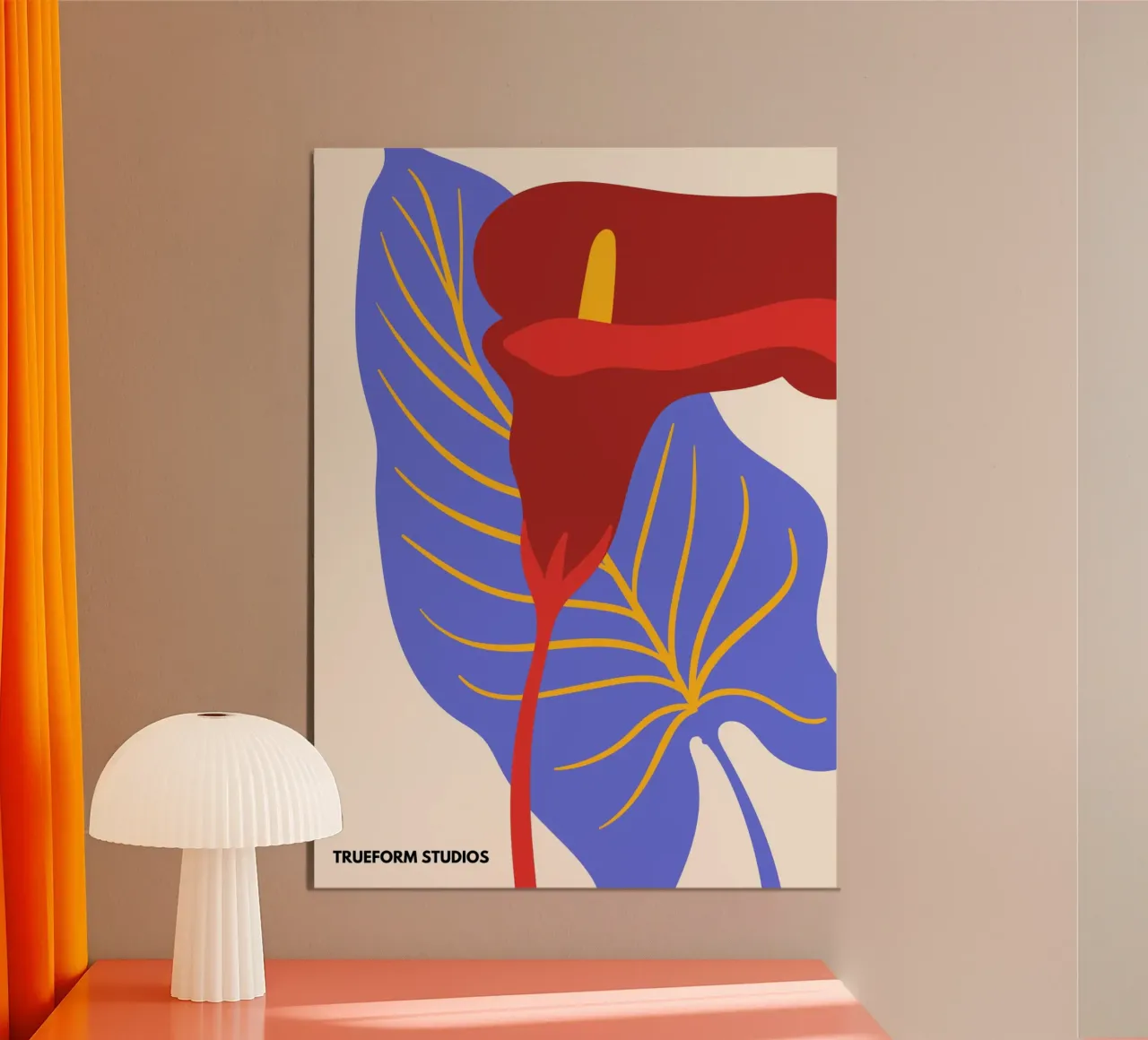Passionate Petals: The Red Calla poster da PrintCessStudio