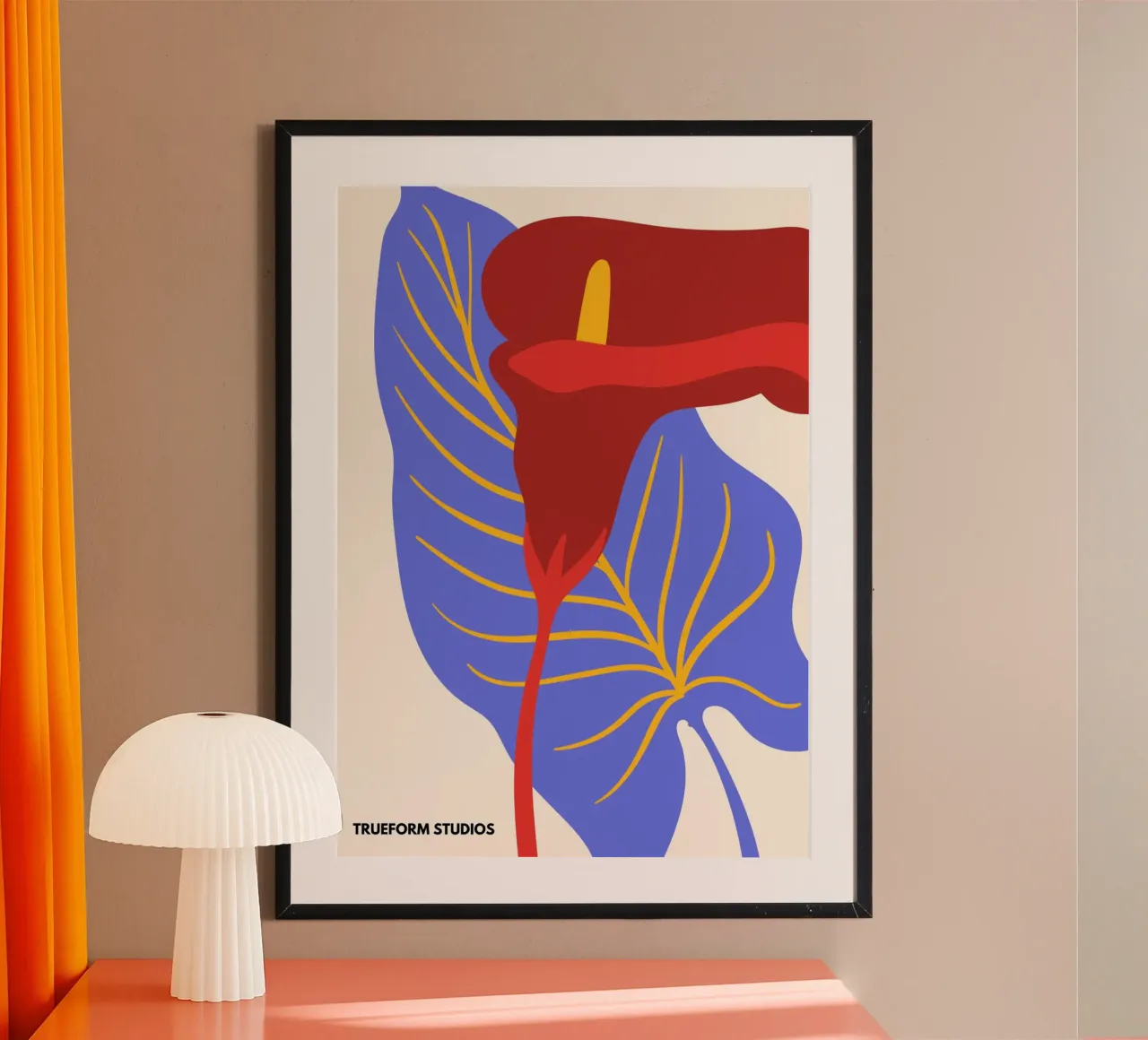 Passionate Petals: The Red Calla poster da PrintCessStudio