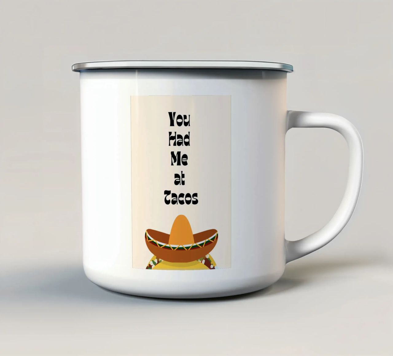 You Had Me at Tacos – Fun & Playful Print tazza in smalto da PrintCessStudio