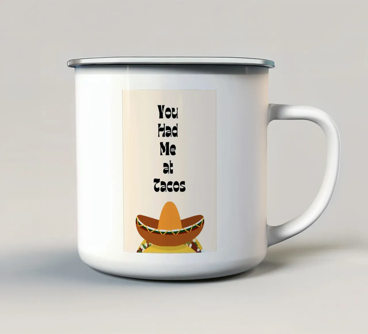 You Had Me at Tacos – Fun & Playful Print taza de esmalte de PrintCessStudio