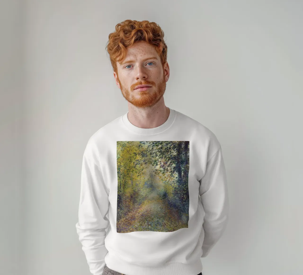 Pierre-Auguste Renoir - In den Wäldern Sweatshirt von Timeless Artworks