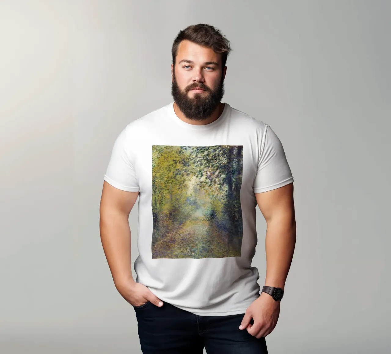 Pierre-Auguste Renoir - In den Wäldern T-Shirt von Timeless Artworks