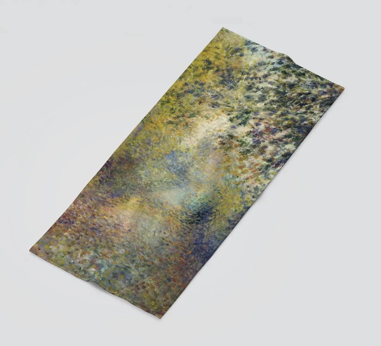 Pierre-Auguste Renoir - In the Woods beach towel by Timeless Artworks